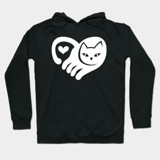 WHITE CAT HEART Hoodie